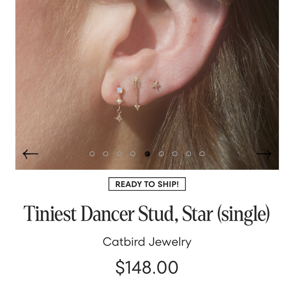 Catbird Gold Star Stud Earrings – Minimal Women’s Jewelry - Picture 5 of 5